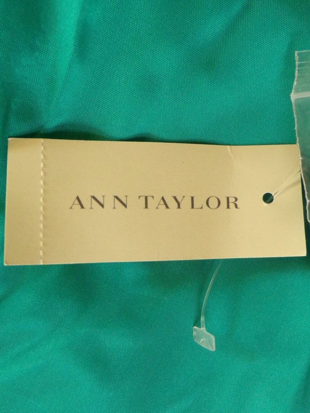ANN TAYLOR size 8 teal-green OTS fit/flare party/cocktail dress cotton/silk - Picture 11 of 15